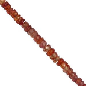 10cts Padparadscha Sapphire Faceted Rondelles Approx 3 to1mm, 12cm Strand
