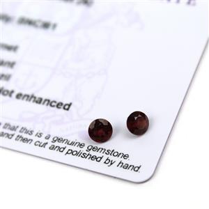 0.8cts Tocantin Garnet 5x5mm Round Pack of 2 (N)