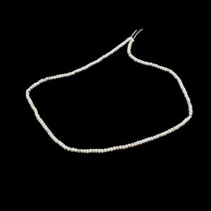 20cts White Magnesite Faceted Rondelles Approx 3x2mm, 38cm Strand