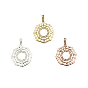 925 Sterling Silver Starburst Pendant/Connector with White Topaz, Approx 25mm