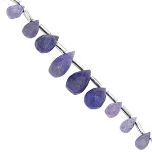 20cts Tanzanite Faceted Drops Approx 4x3 to 10x5mm, 15cm Strand With Spacers