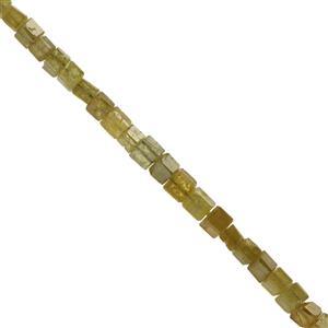 1.85cts Golden Diamond Faceted Cube Approx 1 to 2mm, 6cm Strand With Spacers