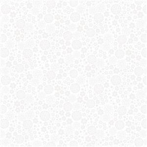 Lewis & Irene Tiny Tonals Collection Sea Holly Floral White On White Fabric 0.5m