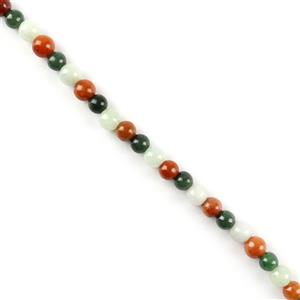 100cts Type A Multicolour Jadeite Plain Rounds Approx 5mm ,38cm Strands 