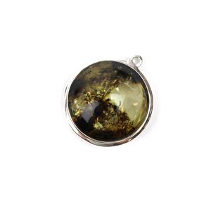 Baltic Earthy Amber Sterling Silver Pendant Approx 23x21mm