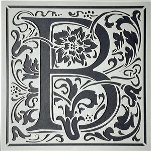 Stencil Up  Cloister Letter - B- William Morris inspired