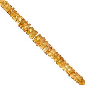 13cts Orange Sapphire Faceted Rondelle Approx 2x1 to 4x1mm, 10cm Strand