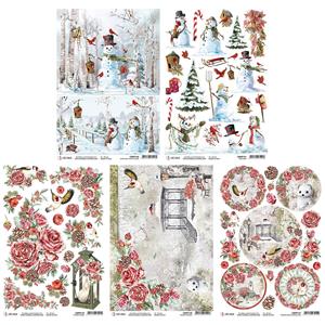 Ciao Bella Paper Frozen Roses Rice Paper Collection -  1 sheet of each design