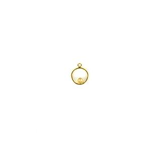 Gold Plated 925 Sterling Silver Circle Pendant with 4mm Tube Setting