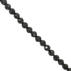 15cts Black Spinel Faceted Round Approx 2mm, 32cm Strands 