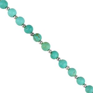 12cts Sleeping Beauty Turquoise Smooth Rounds, Approx 3mm to 5mm 15cm Strand