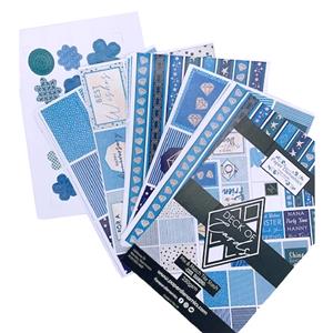 Deck of Cards - Cool Diamond - Aquas and Blues  A5 24 sheets 250gsm