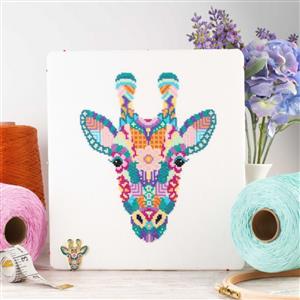 Meloca Designs Mandala Giraffe Counted Cross Stitch Kit