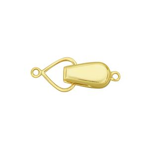 Gold Plated 925 Sterling Silver Plain Foldover Magnetic Clasp Approx 17x7mm (Pack of 1)