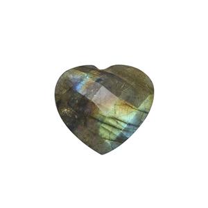 6cts Labradorite Heart Faceted Approx 15mm