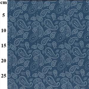 Printed Denims Paisley Fabric 0.5m