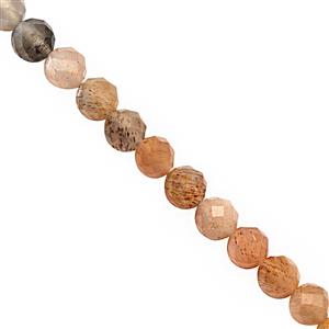 22cts Multi-Colour Moonstone Faceted Round Approx 3.5 to 4mm, 24cm Strand