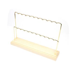 Metal/Wood Earring & Ring Stand, 22x5x15cm (1pc)
