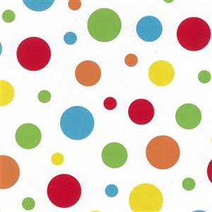 Coloured Spots On White Extra Wide Backing Fabric 0.5m (274cm Width)