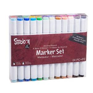 Darice Studio 71 Alcohol Ink Marker Set: Dual Tip, 24 pieces WAS £39.99