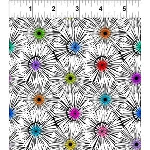 Jason Yenter Colourful Dandelion Heads Fabric 0.5m