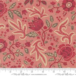 Moda French General Rouenneries Trois Belle Reproduction Floral Faded Red Fabric 0.5m