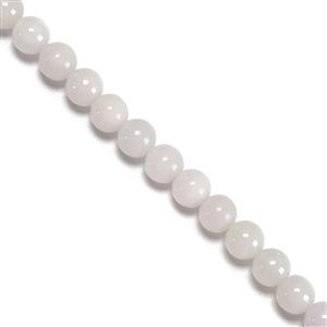 190 cts Type A White Jadeite Plain Rounds Approx 8mm 38cm Strand 
