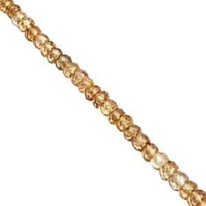 40cts Kaduna Zircon Graduated Faceted Rondelles Approx 3x1.5 to 4x2.5mm, 19cm Strand