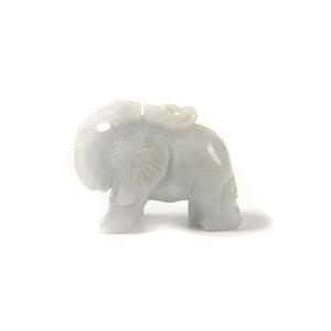 46cts Type A Green Jadeite Carved Elephant, 1pc