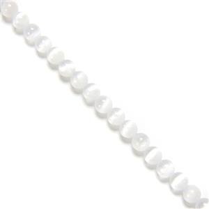 85cts Natural White Selenite Plain Rounds, Approx 6mm, 38cm Strand
