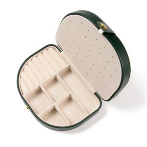 Green PU Jewellery Storage Box, Approx 12x17x5cm