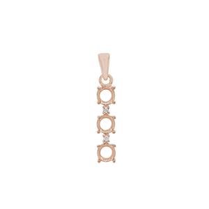 Rose Gold Plated 925 Sterling Silver Round Pendant Mount (To fit 4mm gemstones) Inc. 0.03cts White Zircon Brilliant Cut Round 1.25mm- 1Pcs