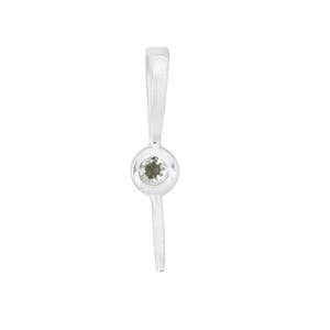 925 Sterling Silver Peg with Aquamarine Bail Round Approx 2mm