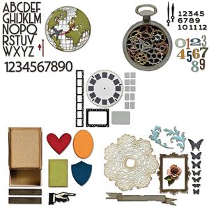 Sizzix - Tim Holtz Back From the Vault Collection, Inc; 5 Thinlits Die Sets. 114pcs Total