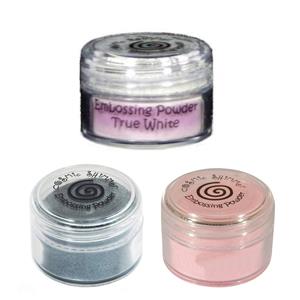Cosmic Shimmer Embossing Powders - Set of 3 - Set B - True White, Graceful Pink & Black Pearl