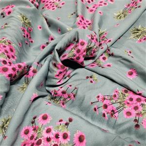 Sewing - Sanctuary Gloriosa Daisy Turquoise Viscose Fabric (60