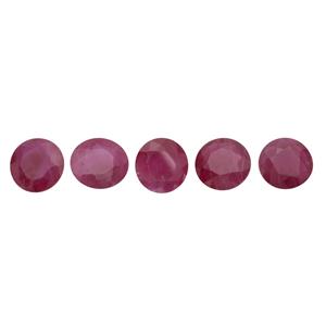 1.1cts Burmese Ruby 3.75x3.75mm Round Pack of 5 (H)