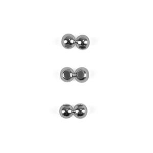 925 Sterling Silver Chain Stopper Beads, 4mm, 3pcs 
