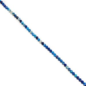 75cts Dark Blue Agate Faceted Rounds Approx 6mm, 38cm Strand