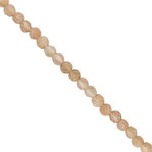 18cts Sunstone Faceted Round Approx 2.50mm, 38cm Strand
