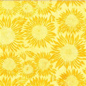 All Things Spice Sunflowers Sun Bali Batik Fabric 0.5m