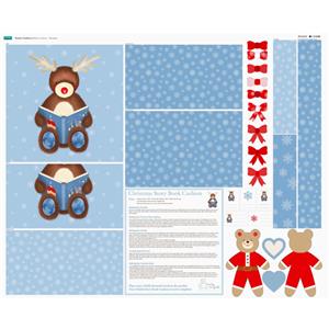 Family Comfort's Reindeer Teddy Book Cushion Fabric Panel (140cm x 116cm)