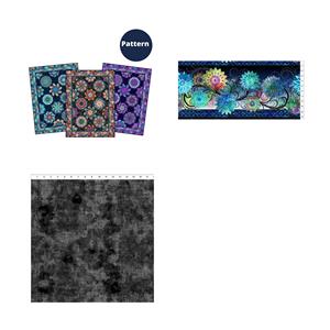 Jason Yenter Dazzle Kaleidoscope Quilt Kit: Fabric (10m) & Pattern - Blue