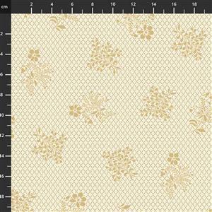 Henry Glass Lille Bouquets & Diamonds Cream Fabric 0.5m