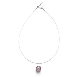 12-14mm Round Pink Nucleated Pearl With 2mm Hole With Sterling Silver Chain 18 inches