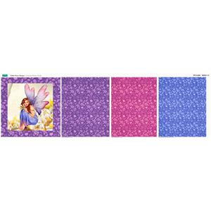 Debbi Moore Autumn Fairies Purple Cushion Fabric Panel (140cm x 45cm)