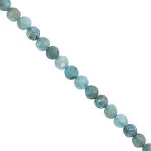 18cts Natural Neon Apatite Gemstone Faceted Rounds Approx 3mm, 31cm Strands
