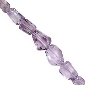 90cts Rose De France Amethyst Faceted Tumble Approx 9x8.5 to 20x15mm, 9cm Strand