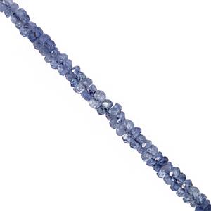 6cts Burmese Blue Sapphire Graduated Faceted Rondelle Approx 2x1 to 2.5x1.5mm, 10cm Strand