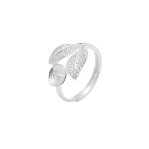 925 Sterling Silver Adjustable Ring To Fit 8-9mm Button Pearl